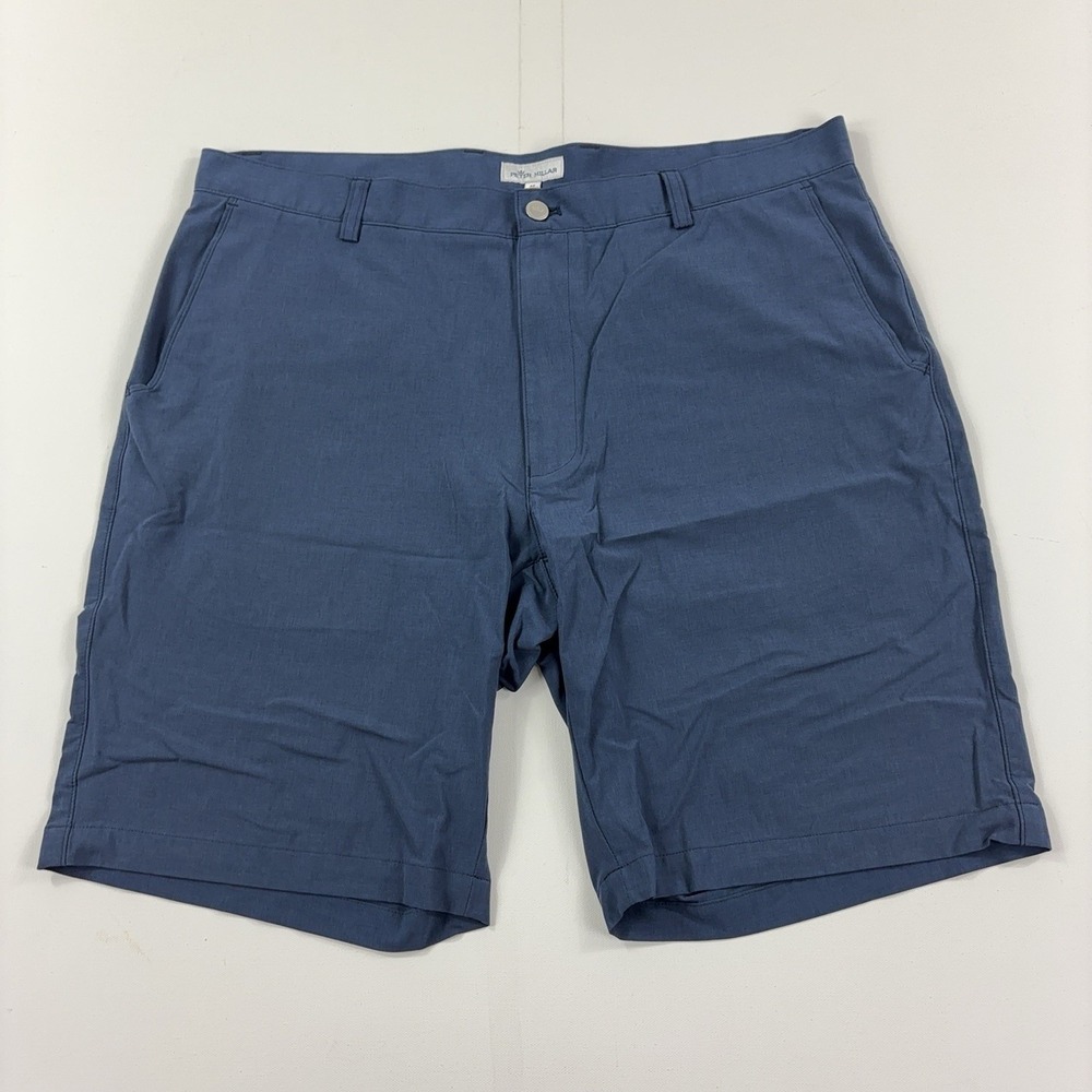 Peter Millar Shorts Mens 38 Blue Surge Performance Chino Stretch 10 Inseam